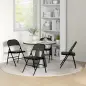 Juego de 4 Sillas Plegables Acolchadas con Respaldo y Estructura de Acero para Salón Comedor Cocina 45x46x78 cm Negro