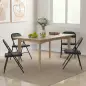 Juego de 4 Sillas Plegables Acolchadas con Respaldo y Estructura de Acero para Salón Comedor Cocina 45x46x78 cm Negro