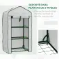 Invernadero de Jardín con 3 Estantes 1 Puerta con Cremallera para Cultivo de Plantas 59x39x127 cm Blanco Invernadero de Jardín con 3 Estantes 1 Puerta con Cremallera para Cultivo de Plantas 59x39x127 cm Blanco