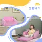 Sofá Infantil Plegable 2 en 1 Tapizado de Tela Luminosa con Patrón de Nubes Cojín y Funda Lavables Rosa Sofá Infantil Plegable 2 en 1 Tapizado de Tela Luminosa con Patrón de Nubes Cojín y Funda Lavables Rosa