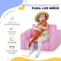 Sofá Infantil Plegable 2 en 1 Tapizado de Tela Luminosa con Patrón de Nubes Cojín y Funda Lavables Rosa Sofá Infantil Plegable 2 en 1 Tapizado de Tela Luminosa con Patrón de Nubes Cojín y Funda Lavables Rosa