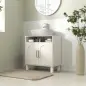 Mueble Bajo Lavabo con Estante Ajustable para Lavabos sin Pedestal 60x30x63 cm Blanco Crema Mueble Bajo Lavabo con Estante Ajustable para Lavabos sin Pedestal 60x30x63 cm Blanco Crema