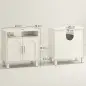Mueble Bajo Lavabo con Estante Ajustable para Lavabos sin Pedestal 60x30x63 cm Blanco Crema Mueble Bajo Lavabo con Estante Ajustable para Lavabos sin Pedestal 60x30x63 cm Blanco Crema