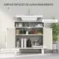 Mueble Bajo Lavabo con Estante Ajustable para Lavabos sin Pedestal 60x30x63 cm Blanco Crema Mueble Bajo Lavabo con Estante Ajustable para Lavabos sin Pedestal 60x30x63 cm Blanco Crema