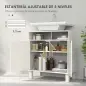 Mueble Bajo Lavabo con Estante Ajustable para Lavabos sin Pedestal 60x30x63 cm Blanco Crema Mueble Bajo Lavabo con Estante Ajustable para Lavabos sin Pedestal 60x30x63 cm Blanco Crema