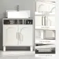 Mueble Bajo Lavabo con Estante Ajustable para Lavabos sin Pedestal 60x30x63 cm Blanco Crema Mueble Bajo Lavabo con Estante Ajustable para Lavabos sin Pedestal 60x30x63 cm Blanco Crema