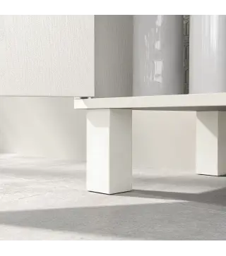 Mueble Bajo Lavabo con Estante Ajustable para Lavabos sin Pedestal 60x30x63 cm Blanco Crema