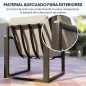 Conjunto de Muebles de Jardín de 4 Piezas con Sofá de 2 Plazas y 2 Butacas con Cojines y Mesa de Centro de Vidrio Gris