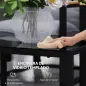 Conjunto de Muebles de Jardín de 4 Piezas con Sofá de 2 Plazas y 2 Butacas con Cojines y Mesa de Centro de Vidrio Gris