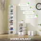 8 Cajas para Zapatos Apilables y Plegable con Puertas Transparentes hasta Talla 43 No Requiere Montaje Blanco