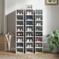 8 Cajas para Zapatos Apilables y Plegable con Puertas Transparentes hasta Talla 43 No Requiere Montaje Blanco