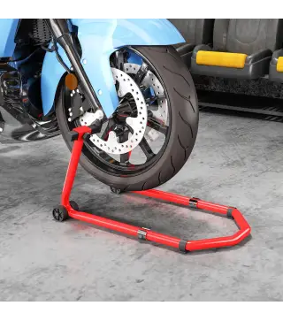 Soporte de Rueda Delantera y Trasera Motocicleta Convertible Carga 390 kg con Adaptadores de Horquillas en U y L Ruedas