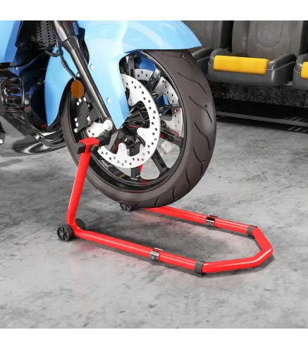 Soporte de Rueda Delantera y Trasera Motocicleta Convertible Carga 390 kg con Adaptadores de Horquillas en U y L Ruedas