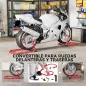 Soporte de Rueda Delantera y Trasera Motocicleta Convertible Carga 390 kg con Adaptadores de Horquillas en U y L Ruedas Soporte de Rueda Delantera y Trasera Motocicleta Convertible Carga 390 kg con Adaptadores de Horquillas en U y L Ruedas