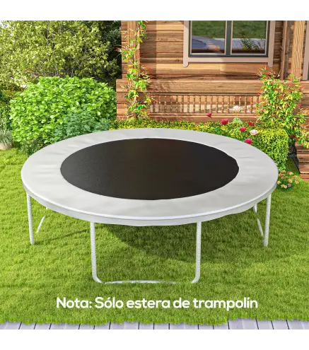 Tapete de Repuesto para Trampolín Ø323 cm Colchoneta para Trampolín de 12 Pies con 72 Enganches Negro