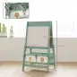 Pizarra Infantil Caballete 3 en 1 Caballete de Pintura para Niños de Doble Cara con Rollo de Papel y Cestas Verde