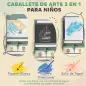 Pizarra Infantil Caballete 3 en 1 Caballete de Pintura para Niños de Doble Cara con Rollo de Papel y Cestas Verde