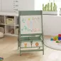Pizarra Infantil Caballete 3 en 1 Caballete de Pintura para Niños de Doble Cara con Rollo de Papel y Cestas Verde