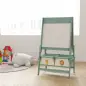 Pizarra Infantil Caballete 3 en 1 Caballete de Pintura para Niños de Doble Cara con Rollo de Papel y Cestas Verde