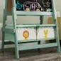 Pizarra Infantil Caballete 3 en 1 Caballete de Pintura para Niños de Doble Cara con Rollo de Papel y Cestas Verde