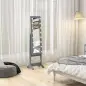Espejo Joyero con Luces LED Armario para Joyas Armario Joyero de Pie con Espejo Entero Ángulo Ajustable Gris