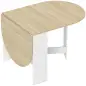 Mesa de Cocina Plegable con Alas Abatibles Mesa de Cocina Plegable de Forma Ovalada Estilo Moderno 163x80x75 cm Natural