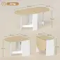 Mesa de Cocina Plegable con Alas Abatibles Mesa de Cocina Plegable de Forma Ovalada Estilo Moderno 163x80x75 cm Natural