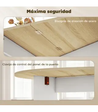 Mesa de Cocina Plegable con Alas Abatibles Mesa de Cocina Plegable de Forma Ovalada Estilo Moderno 163x80x75 cm Natural