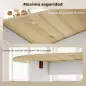 Mesa de Cocina Plegable con Alas Abatibles Mesa de Cocina Plegable de Forma Ovalada Estilo Moderno 163x80x75 cm Natural