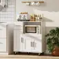 Mueble Auxiliar de Cocina con Ruedas Aparador de Cocina para Microondas con Bandeja Deslizante 80x40x88,7 cm Blanco