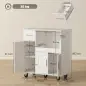 Mueble Auxiliar de Cocina con Ruedas Aparador de Cocina para Microondas con Bandeja Deslizante 80x40x88,7 cm Blanco