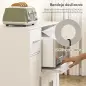 Mueble Auxiliar de Cocina con Ruedas Aparador de Cocina para Microondas con Bandeja Deslizante 80x40x88,7 cm Blanco