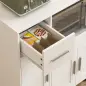 Mueble Auxiliar de Cocina con Ruedas Aparador de Cocina para Microondas con Bandeja Deslizante 80x40x88,7 cm Blanco