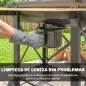 Barbacoa de Carbón Portátil Móvil con Estantes Plegables Termómetro Tapa Ventilaciones Ajustables 109x71x98 cm Negro