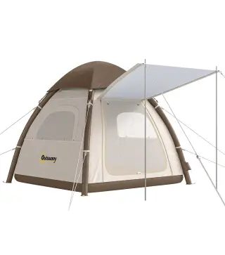 Tienda de Campaña Inflable con Mosquitera Vestíbulo Bomba para 3–4 Personas UPF30+ Bolsa Montaje Rápido Impermeable
