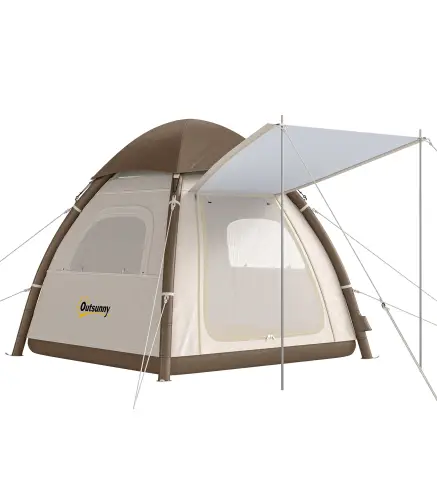 Tienda de Campaña Inflable con Mosquitera Vestíbulo Bomba para 3–4 Personas UPF30+ Bolsa Montaje Rápido Impermeable