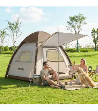 Tienda de Campaña Inflable con Mosquitera Vestíbulo Bomba para 3–4 Personas UPF30+ Bolsa Montaje Rápido Impermeable