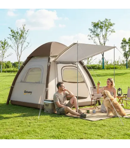 Tienda de Campaña Inflable con Mosquitera Vestíbulo Bomba para 3–4 Personas UPF30+ Bolsa Montaje Rápido Impermeable