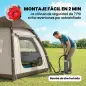 Tienda de Campaña Inflable con Mosquitera Vestíbulo Bomba para 3–4 Personas UPF30+ Bolsa Montaje Rápido Impermeable