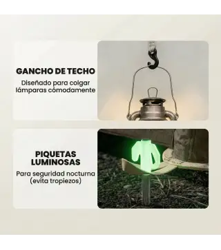 Tienda de Campaña Inflable con Mosquitera Vestíbulo Bomba para 3–4 Personas UPF30+ Bolsa Montaje Rápido Impermeable