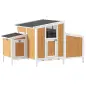 Gallinero para Exterior de Madera 145x90x92 cm para 2-4 Gallinas con Nido Casa Lateral Bandeja Extraíble Amarillo