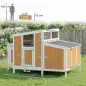 Gallinero para Exterior de Madera 145x90x92 cm para 2-4 Gallinas con Nido Casa Lateral Bandeja Extraíble Amarillo