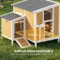 Gallinero para Exterior de Madera 145x90x92 cm para 2-4 Gallinas con Nido Casa Lateral Bandeja Extraíble Amarillo