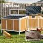 Gallinero para Exterior de Madera 145x90x92 cm para 2-4 Gallinas con Nido Casa Lateral Bandeja Extraíble Amarillo