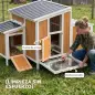 Gallinero para Exterior de Madera 145x90x92 cm para 2-4 Gallinas con Nido Casa Lateral Bandeja Extraíble Amarillo