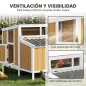 Gallinero para Exterior de Madera 145x90x92 cm para 2-4 Gallinas con Nido Casa Lateral Bandeja Extraíble Amarillo