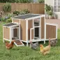 Gallinero para Exterior de Madera 145x90x92 cm para 2-4 Gallinas con Nido Casa Lateral Bandeja Extraíble Marrón Claro