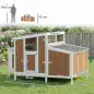 Gallinero para Exterior de Madera 145x90x92 cm para 2-4 Gallinas con Nido Casa Lateral Bandeja Extraíble Marrón Claro