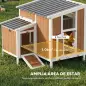 Gallinero para Exterior de Madera 145x90x92 cm para 2-4 Gallinas con Nido Casa Lateral Bandeja Extraíble Marrón Claro