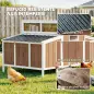 Gallinero para Exterior de Madera 145x90x92 cm para 2-4 Gallinas con Nido Casa Lateral Bandeja Extraíble Marrón Claro